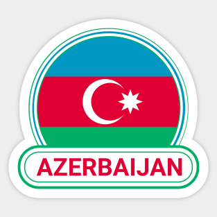 Azerbaijan Country Badge - Azerbaijan Flag Sticker